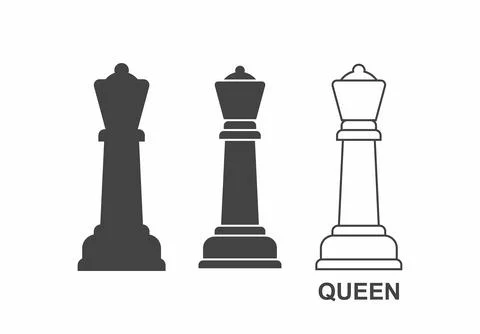 Chess QUEEN icon Stock Illustration