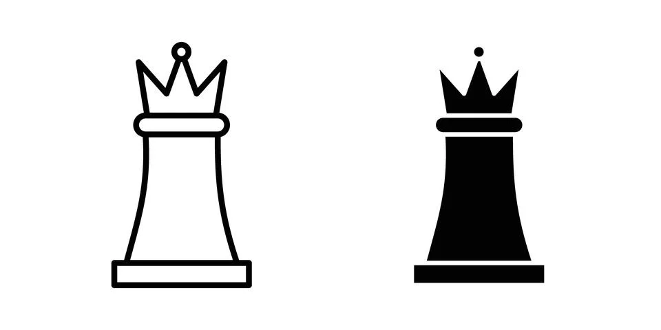 Chess queen icon vector, symbol, logo illustrations Stock Illustration