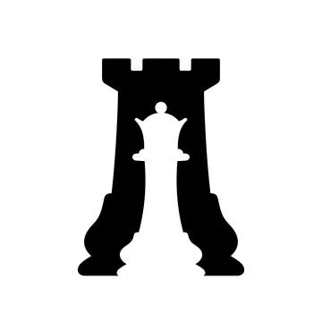 Chess Queen inside the Rook Stock Illustration