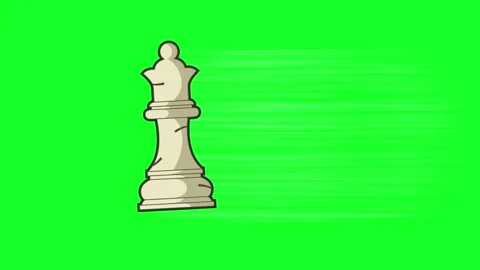 Chess queen pawn with walking animation with green screen Stock Footage 315662813