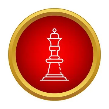 Chess queen piece icon on a red background Stock Illustration