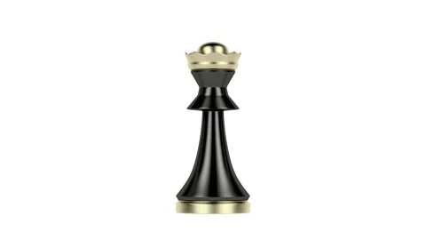 Chess queen on white background Video stock 140118957