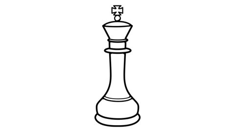 Chess Queen whiteboard animation 4K footage Stock Footage 116571074