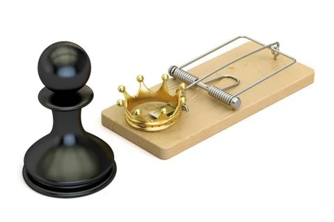 Chess, risk concept, 3D rendering Ilustração Stock