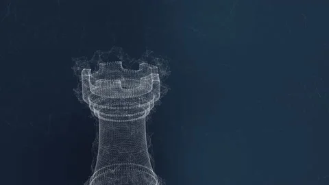 Chess rook in 3D Vídeo Stock 146548213