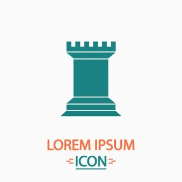 Chess Rook computer symbol Stock Illustration