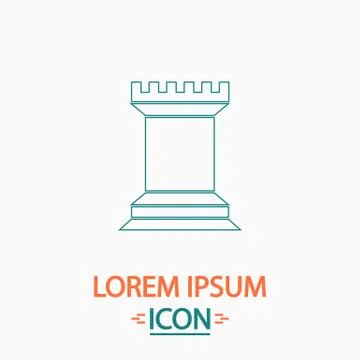 Chess Rook computer symbol Stock Illustration