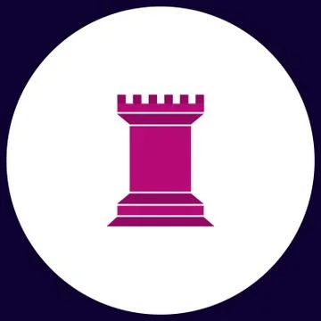Chess Rook computer symbol Stock Illustration