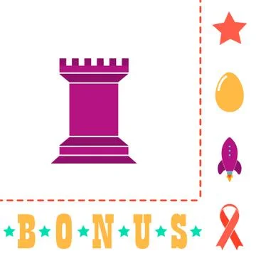 Chess Rook computer symbol Stock-Illustration