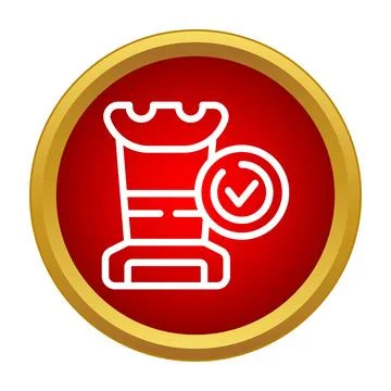 Chess rook piece with checkmark, strategy and success concept Stock Illustration