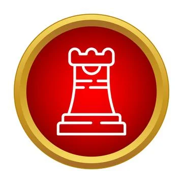 Chess rook piece icon representing strategy and defense Illustrazione stock