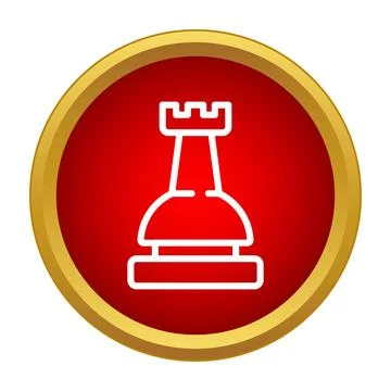 Chess rook piece strategy game icon concept Stock Illustration