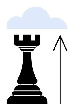 Chess Rook Reaching for the Sky Strategy, Ambition, Growth, and Aspiration .. Stock Illustration