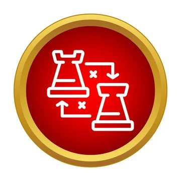 Chess rooks exchanging pieces strategy icon Illustrazione stock