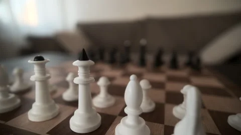Chess Set Aligned On Board Before Game Stock Footage 341577306
