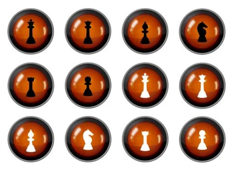 Chess Set Buttons Stock Illustration