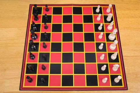 Chess set ready for playing. Stock Photos