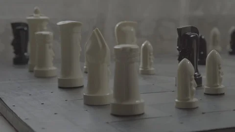 Chess set slow camera move Stock Footage 91056802