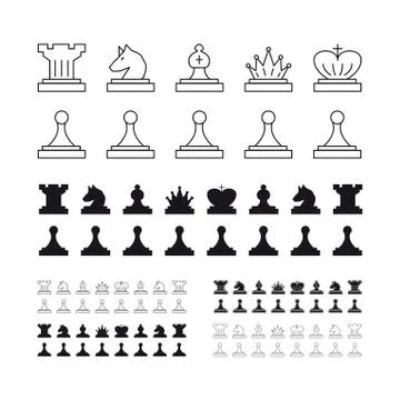 Chess set vector illustration on white background Stock Illustration