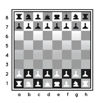 Chess set vector illustration on white background with a chessboard Stock Illustration