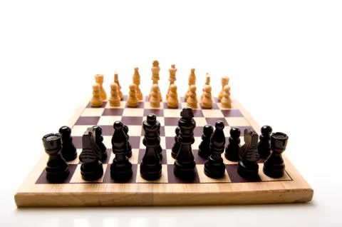 Chess set on white background Stock Photos