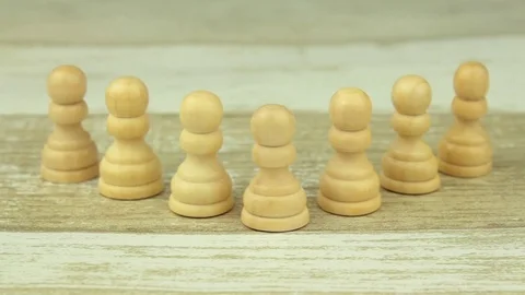 Chess set of white pawns Stock Footage 78531619