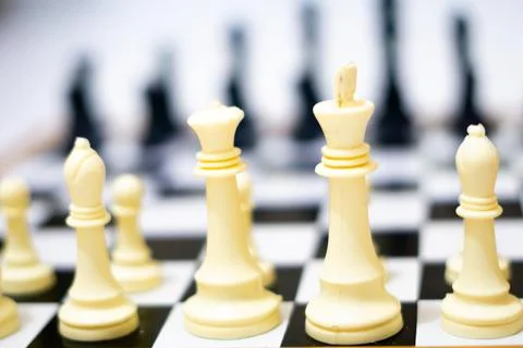 Chess Setup Close Up - Strategy and Logical Play Illustrated Stock Photos