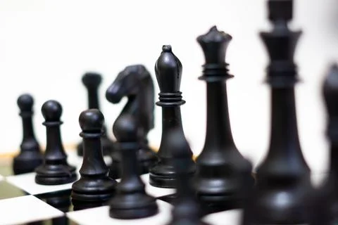 Chess Setup Close Up - Strategy and Logical Play Illustrated Stock Photos