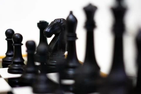 Chess Setup Close Up - Strategy and Logical Play Illustrated Stock Photos