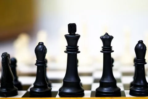 Chess Setup Close Up - Strategy and Logical Play Illustrated Stock Photos