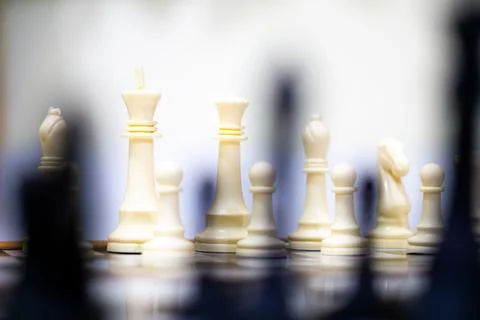 Chess Setup Close Up - Strategy and Logical Play Illustrated Stock Photos