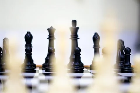Chess Setup Close Up - Strategy and Logical Play Illustrated Stock Photos