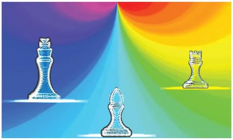 Chess sign on vector rainbow background Stock Illustration