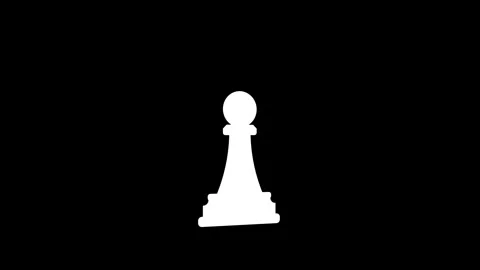 Chess Silhouette Loading Animation Morphing Black and White Pieces 4K Stock Footage 333371913