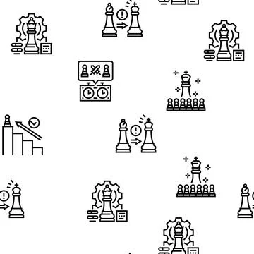 Chess Smart Strategy Game Figure vector seamless pattern Stockillustratie