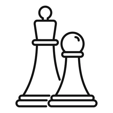 Chess solution icon outline vector. Business problem 스톡 일러스트