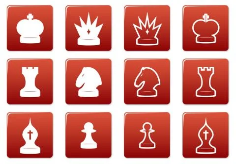 Chess square icons set. Stock Illustration