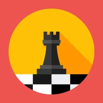 Chess Strategy flat circle icon Stock Illustration
