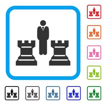 Chess Strategy Framed Icon Illustrazione stock