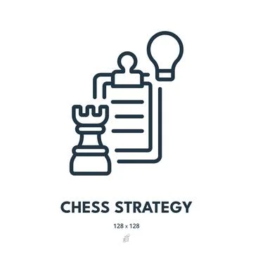 Chess Strategy Icon. Checkmate, Game, Tactics. Editable Stroke. Simple Vect.. Stock Illustration