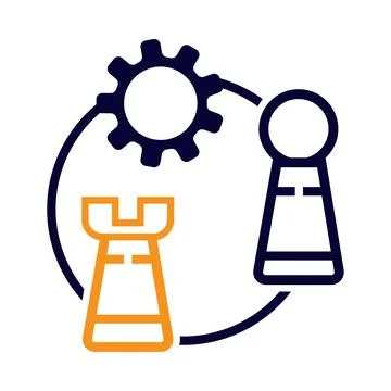 Chess strategy tactic icon Stock Illustration