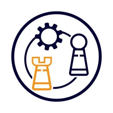 Chess strategy tactic icon Stock Illustration