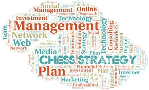 Chess Strategy word cloud create with text only. Stock Illustration