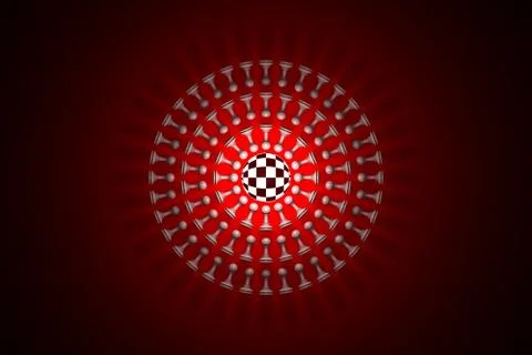Chess sun (metaphor) .3D render illustration 스톡 일러스트