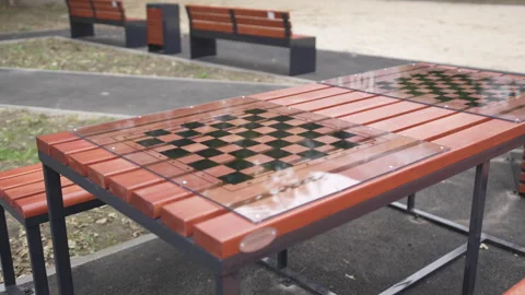 Chess table with clear markings invites strategic play 動画素材 327795882