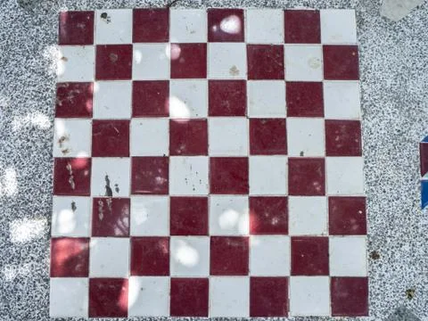 Chess table on the marble table Stock Photos