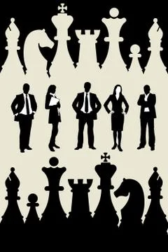 Chess team strategy Stock Illustration