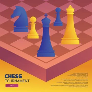 Chess tournament web banner template. Stock Illustration