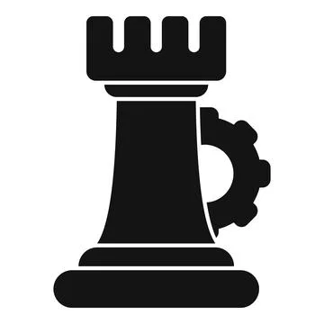 Chess tower gear work icon simple vector. Coping skills イラスト素材