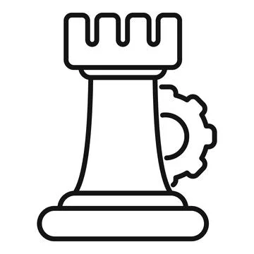 Chess tower gear work icon outline vector. Coping skills イラスト素材